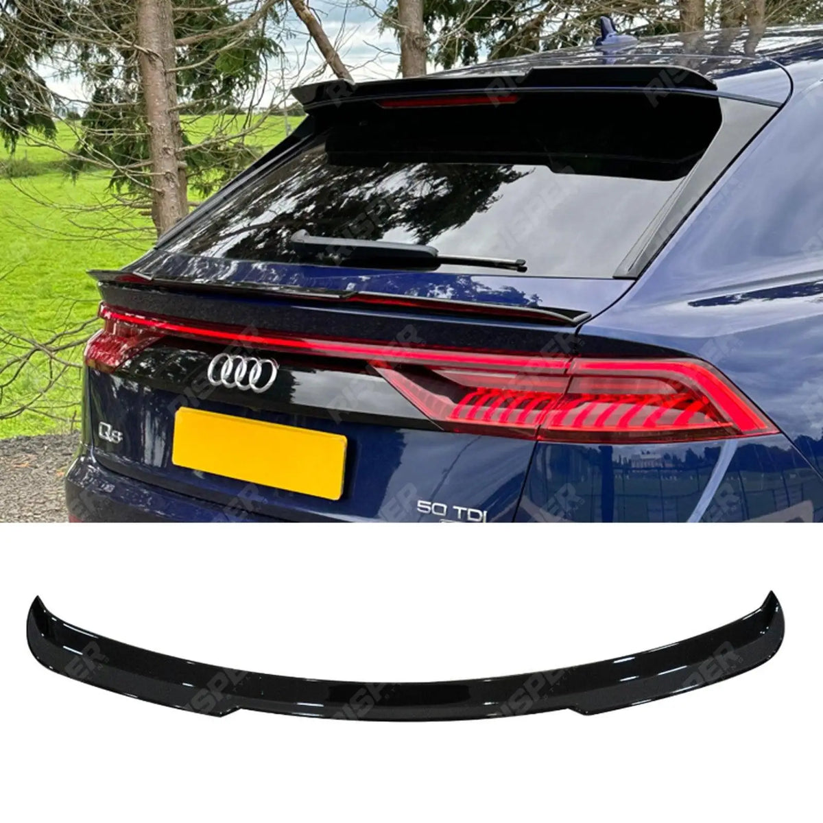 Upper Spoiler Lip Extension In Gloss Black For Audi Q8 2018+