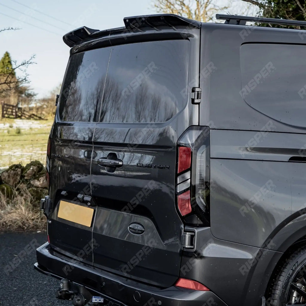 V1 Rear Spoiler Barn Door In Gloss Black For Ford Transit Custom MK2 2024 On