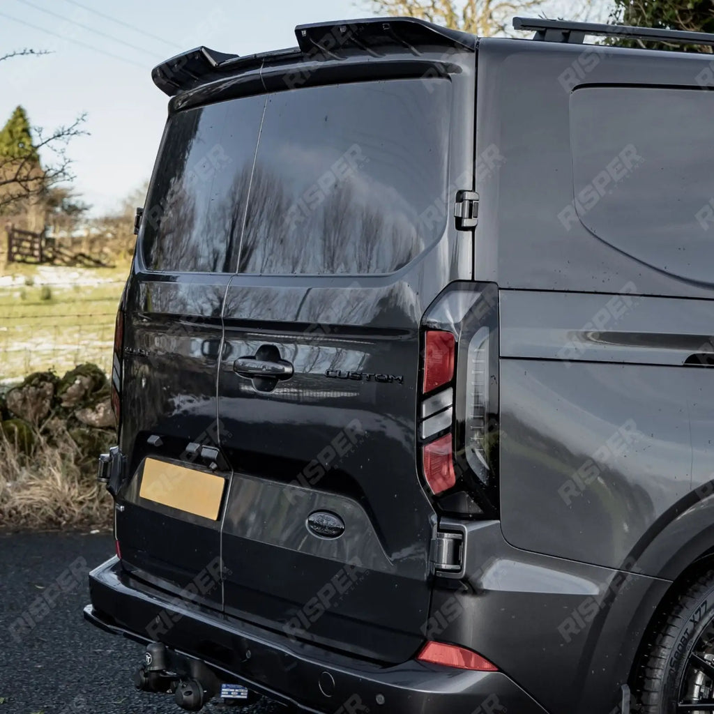 V1 Rear Spoiler Barn Door In Gloss Black For Ford Transit Custom MK2 2024 On