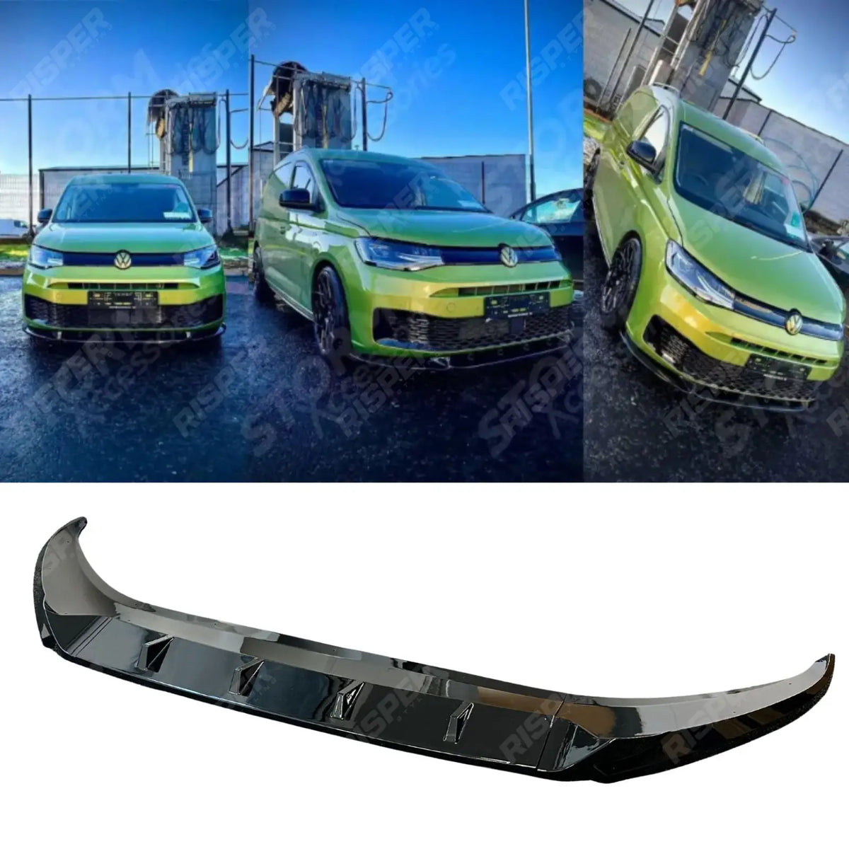 V2 Front Splitter In Gloss Black For Vw Caddy 2021 On