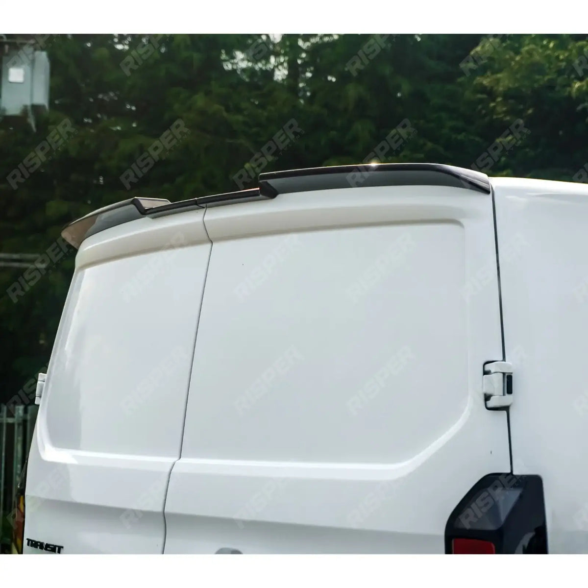 V2 Rear Spoiler In Gloss Black Barn Door For Ford Transit Custom MK2 2024 On
