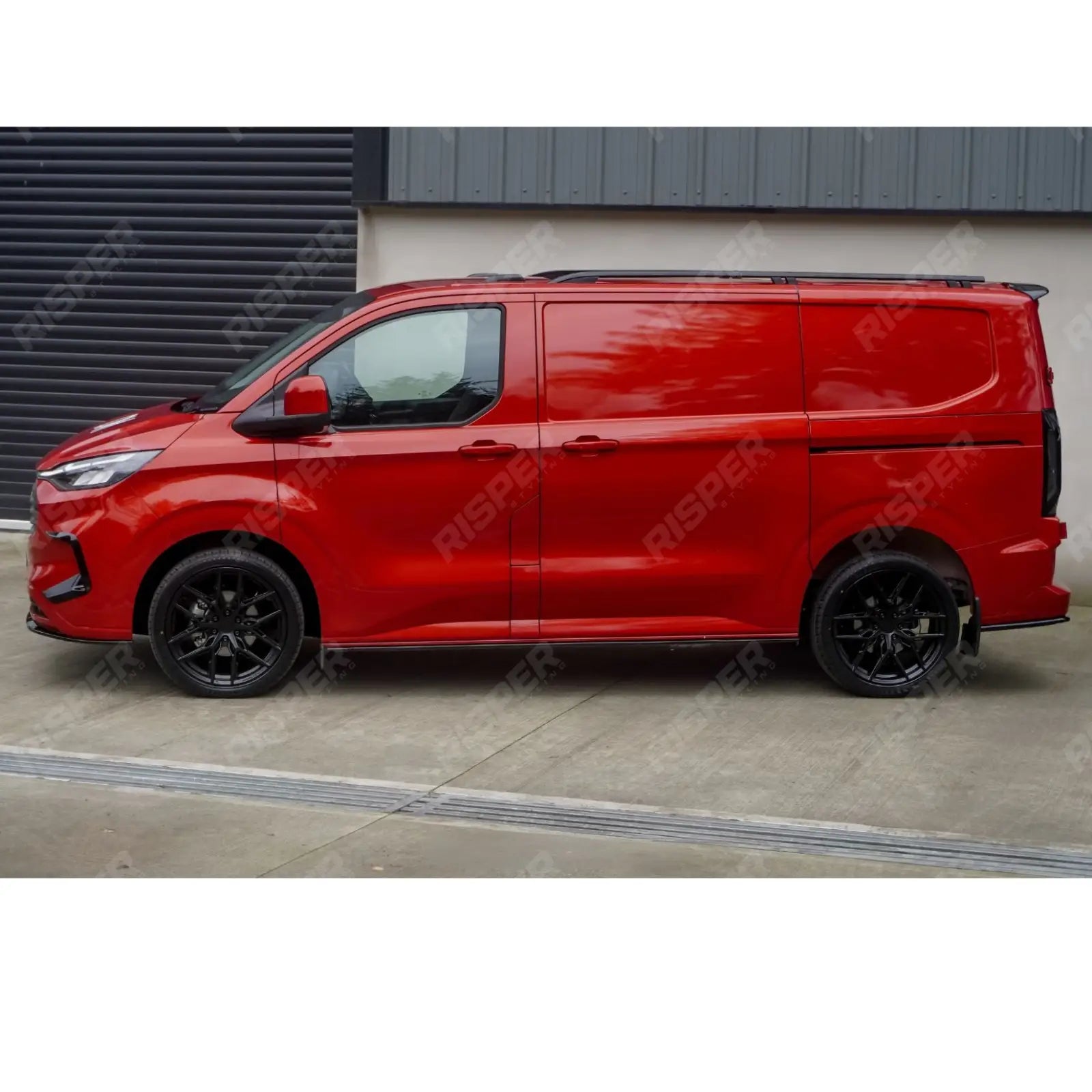 V2 Rear Spoiler In Gloss Black For Ford Transit Custom MK2 2024 On Barn Door