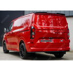 V2 Rear Spoiler In Gloss Black For Ford Transit Custom MK2 2024 On Barn Door