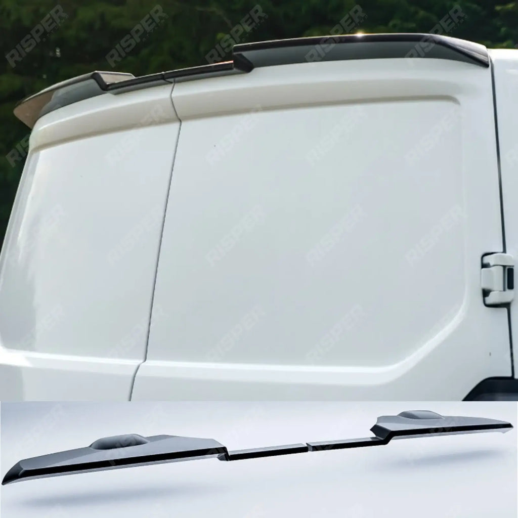 V2 Rear Spoiler In Gloss Black For Ford Transit Custom MK2 2024 On Barn Door