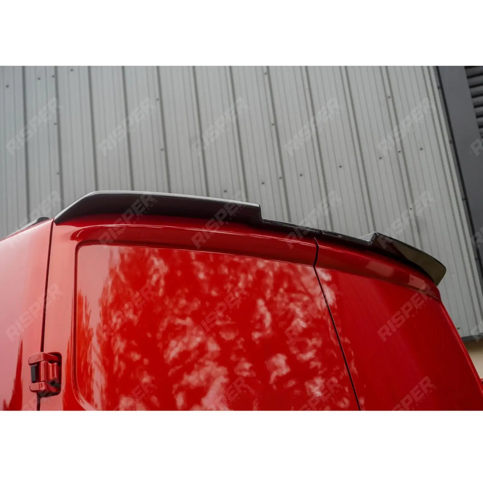 V2 Rear Spoiler In Gloss Black For Ford Transit Custom MK2 2024 On Barn Door