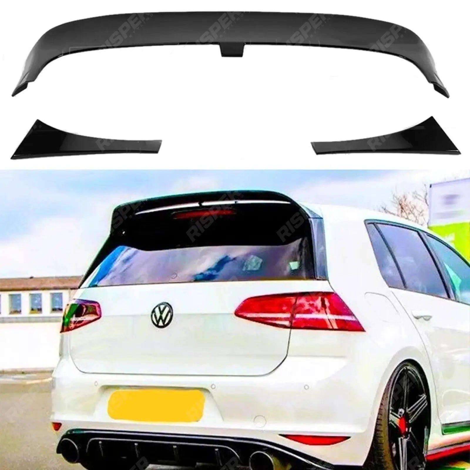 Volkswagen Golf MK7 / 7.5 GTI & R Clubsport Style Spoiler Gloss Black