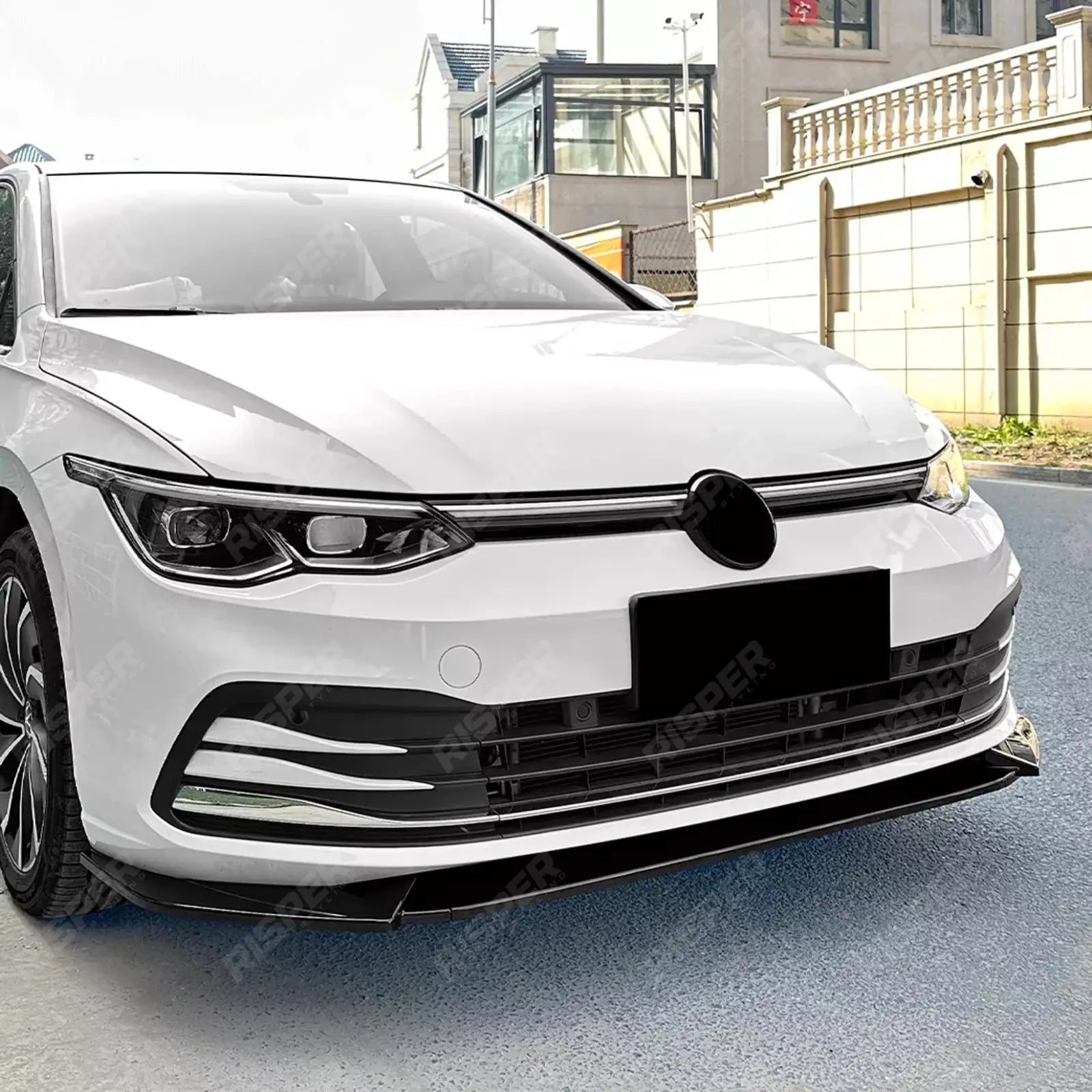 VOLKSWAGEN GOLF MK8 2020-2023 STANDARD (STYLE/LIFE) FRONT SPLITTER IN GLOSS BLACK