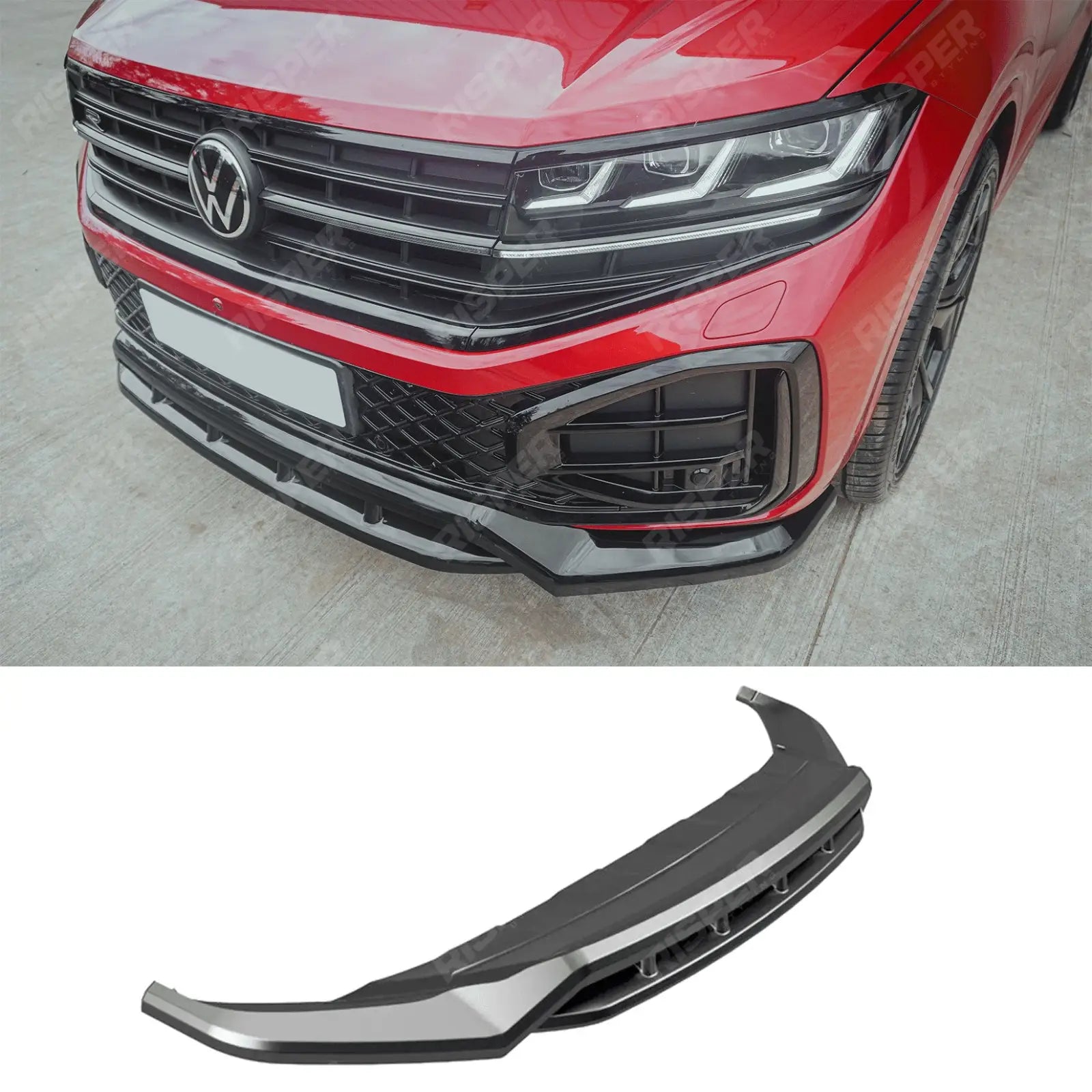 Volkswagen Touareg MK3 Facelift R Line 2023+ Front Splitter In Gloss Black