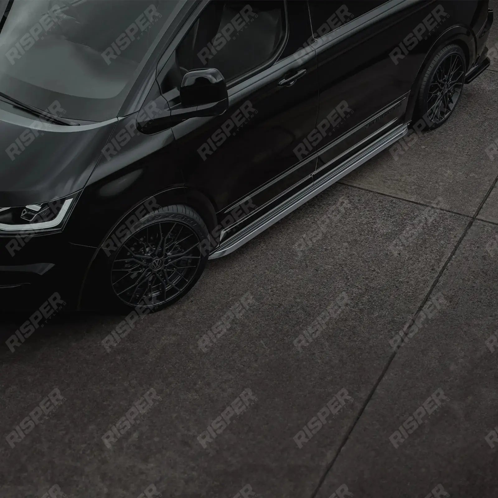 Volkswagen Transporter SWB T7 2025 On Trapezoid Side Bars In Stainless Steel