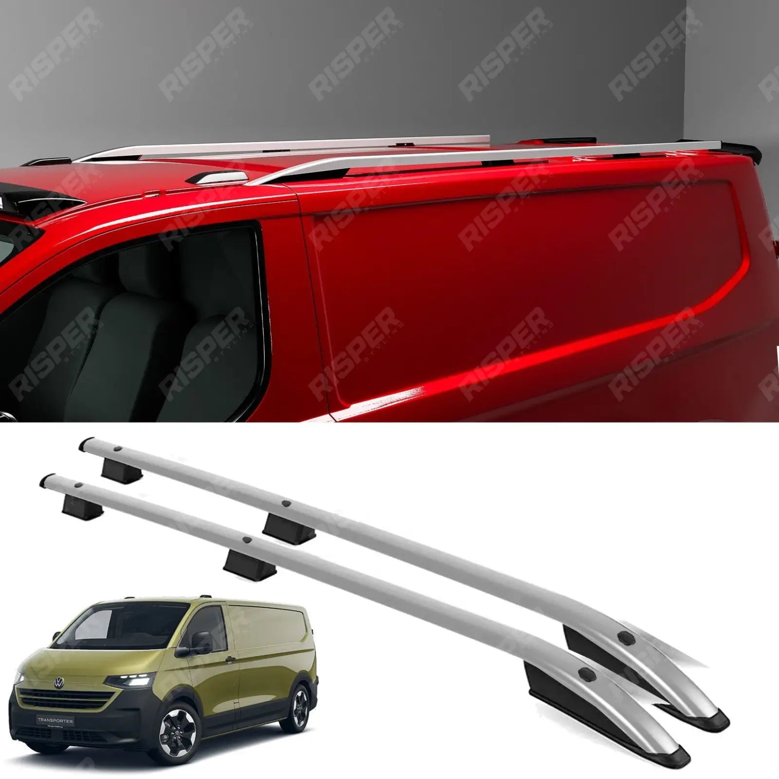Volkswagen Transporter T7 2024+ SWB Sport Style Roof Rails In Silver