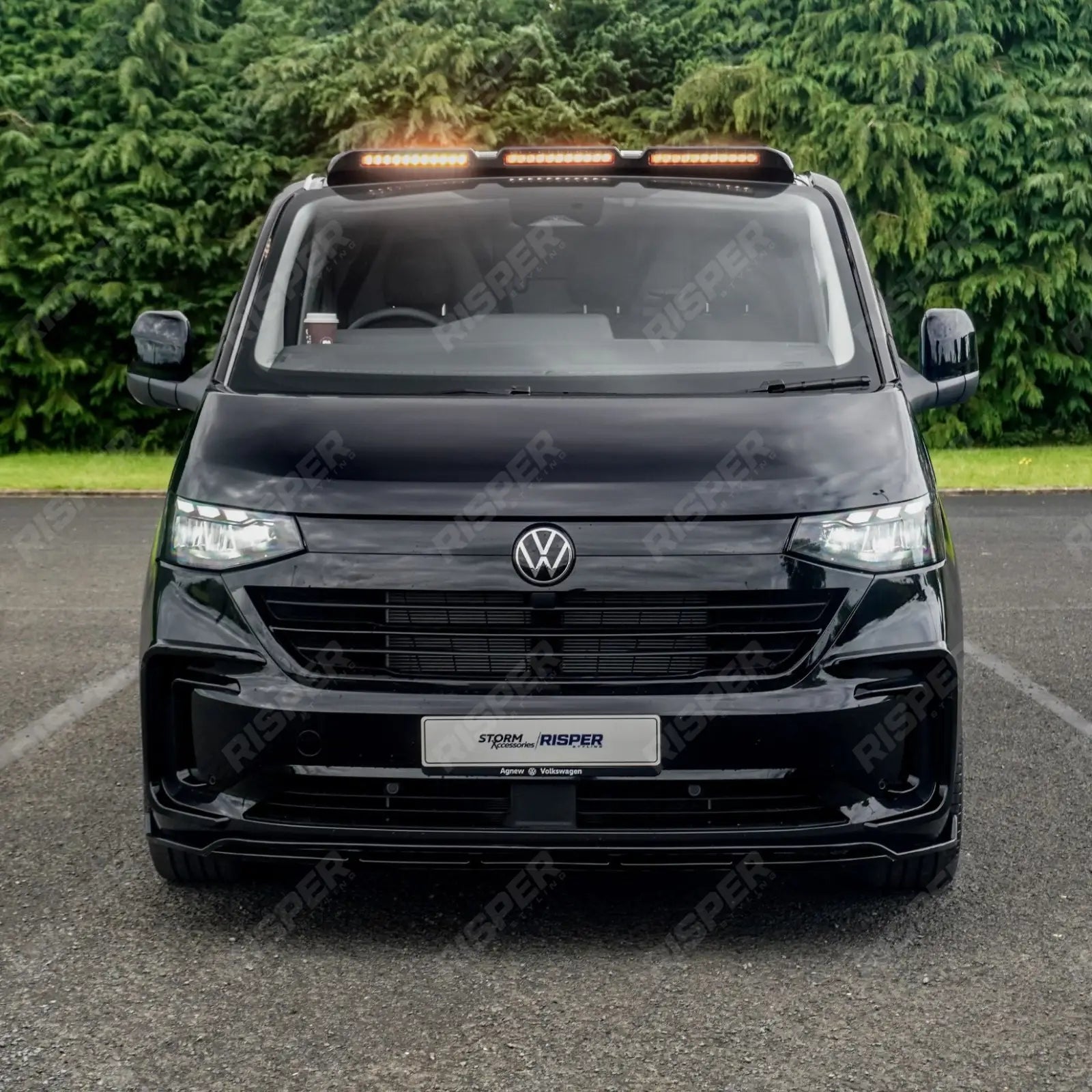 Volkswagen Transporter T7 2025 on Luminex Roof Light Pod With Amber Strobe Gloss Black