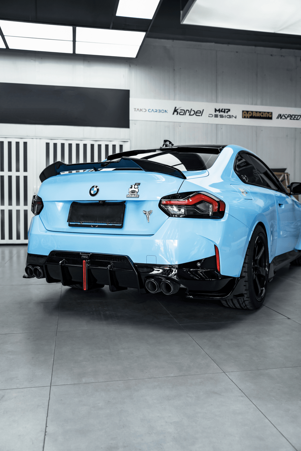 VTEN - BMW 2 SERIES G42 M240I PP LED REAR DIFFUSER GLOSS BLACK