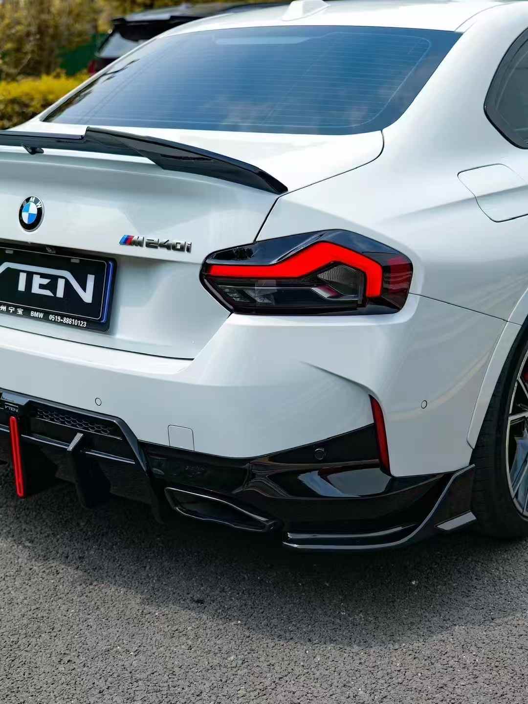 VTEN - BMW 2 SERIES G42 M240I PP LED REAR DIFFUSER GLOSS BLACK