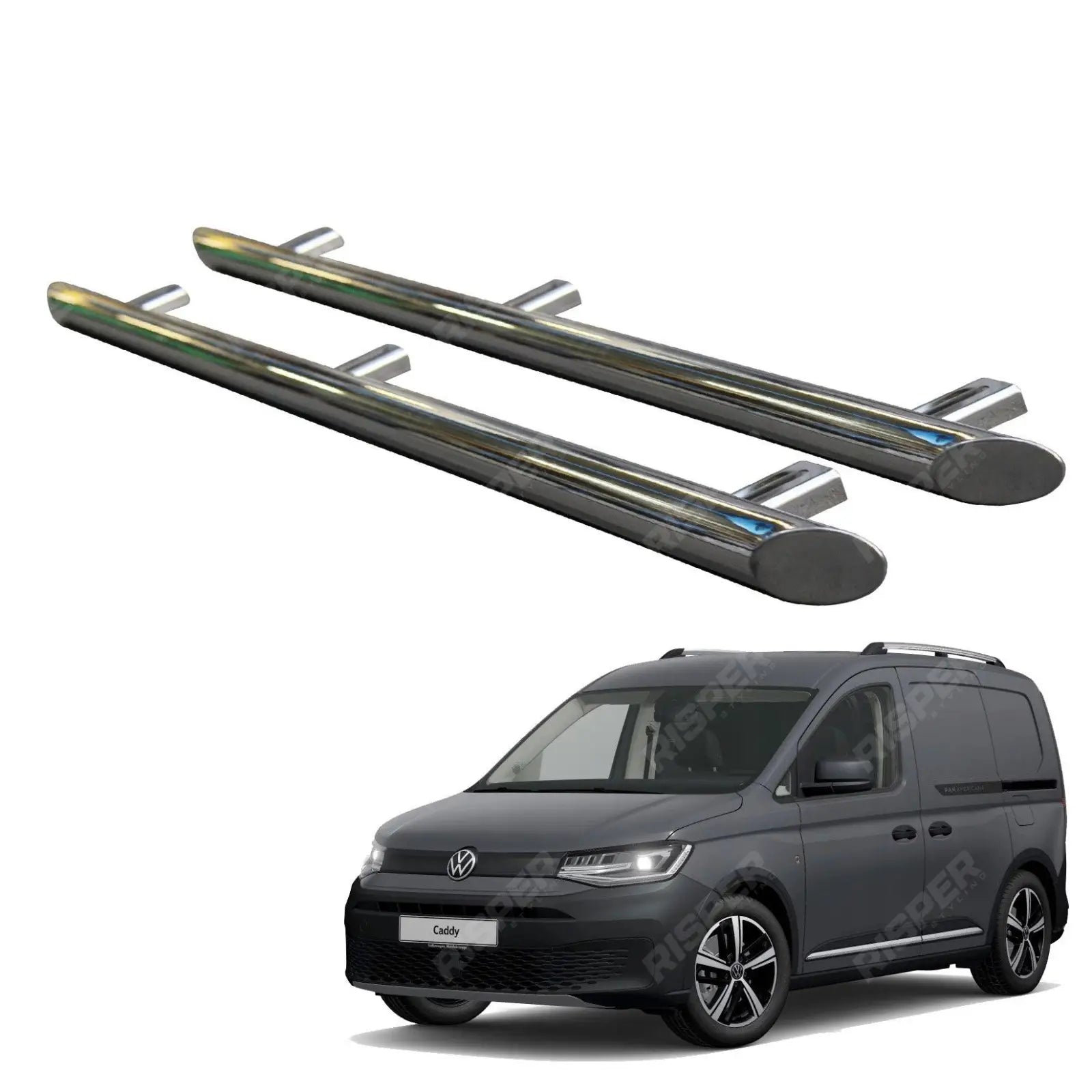 Vw Caddy 2021 On – Stainless Steel Side Bars Steps – Angular Type – Short Wheel Base – 60mm
