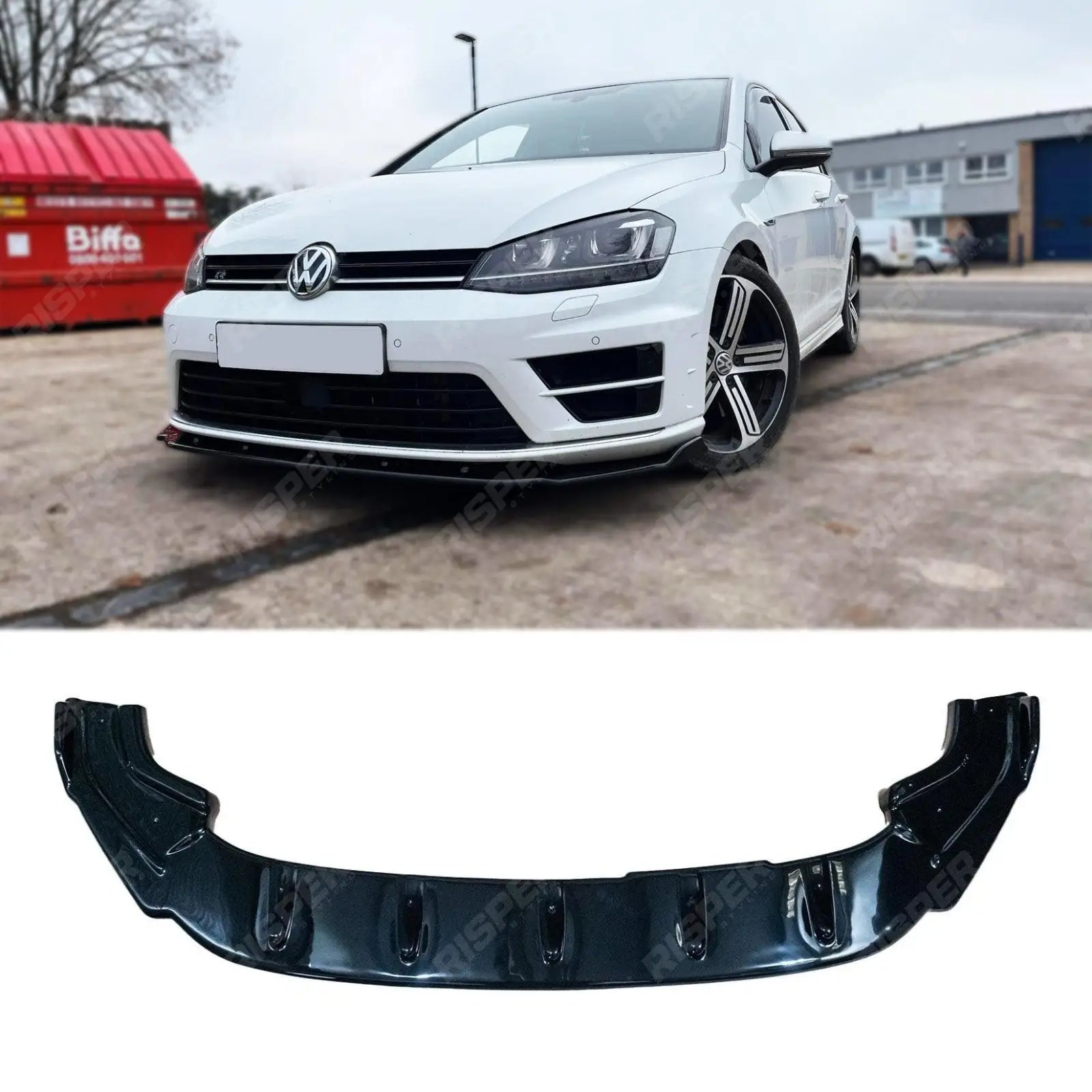 VW Golf MK7/MK7.5 R 2017-2020 - Risper Front Splitter In Gloss Black