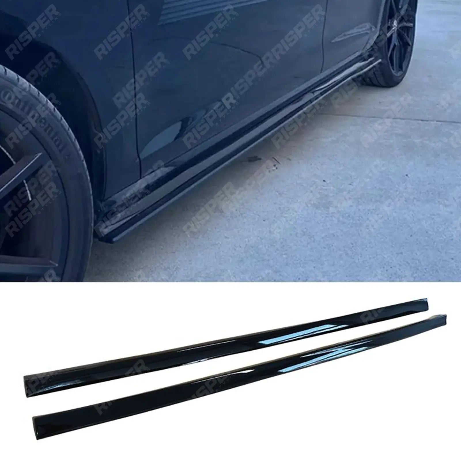 VW Golf MK7/MK7.5 Side Skirt Splitters Pair in Gloss Black
