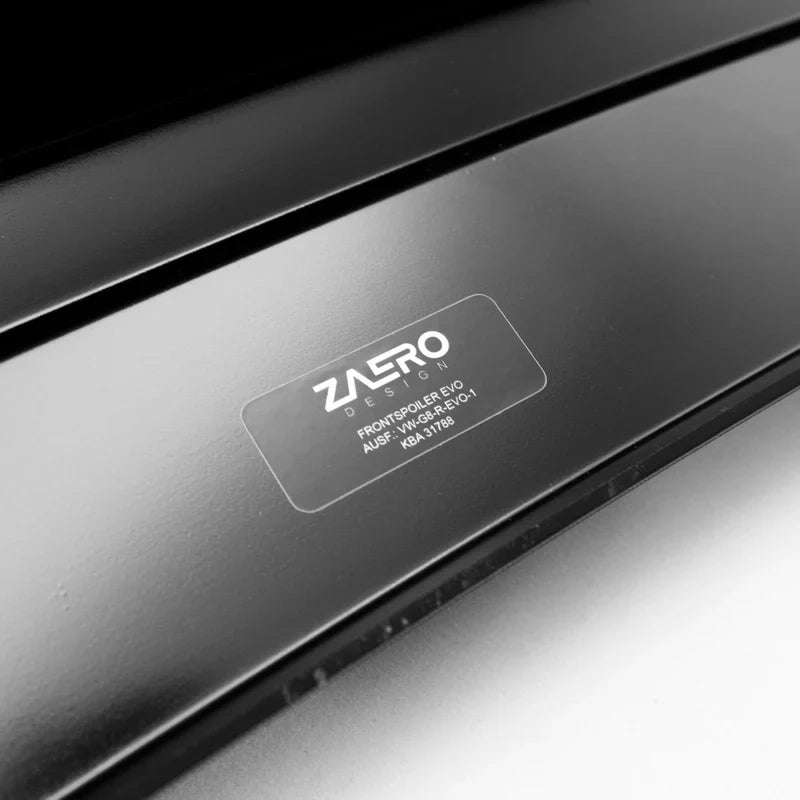 VW Golf R Mk8 EVO-1 Gloss Black Front Splitter by ZAERO (2020-2024)