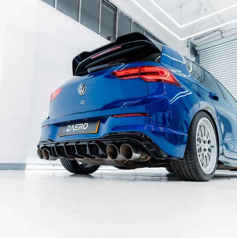 VW Golf R Mk8 & Mk8.5 EVO-1 Gloss Black Rear Diffuser by ZAERO (2020+)