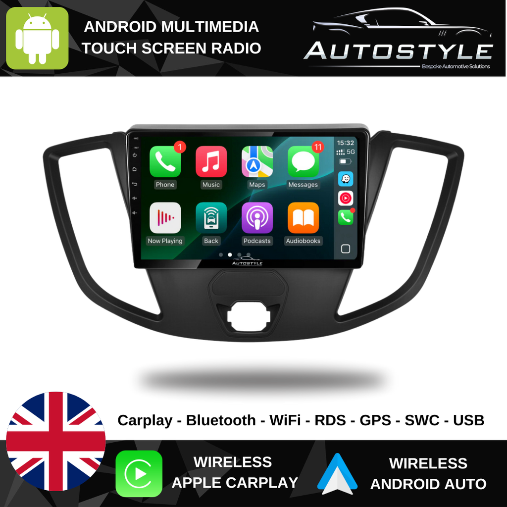 Ford Transit Custom Apple Carplay / Android Auto 9" Stereo Upgrade (2012-2018)