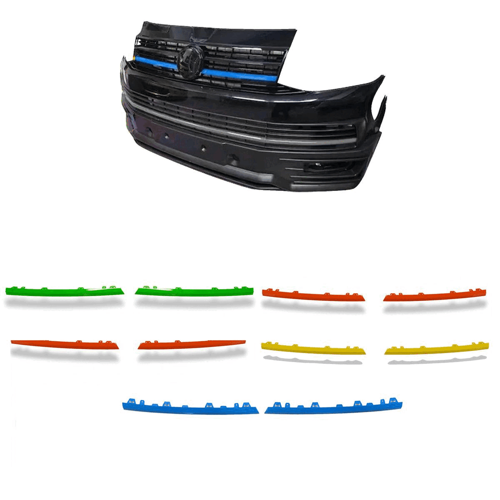 Front Upper 2 Piece Clip In Grille Streamer For VW T6 Transporter 2015-2019
