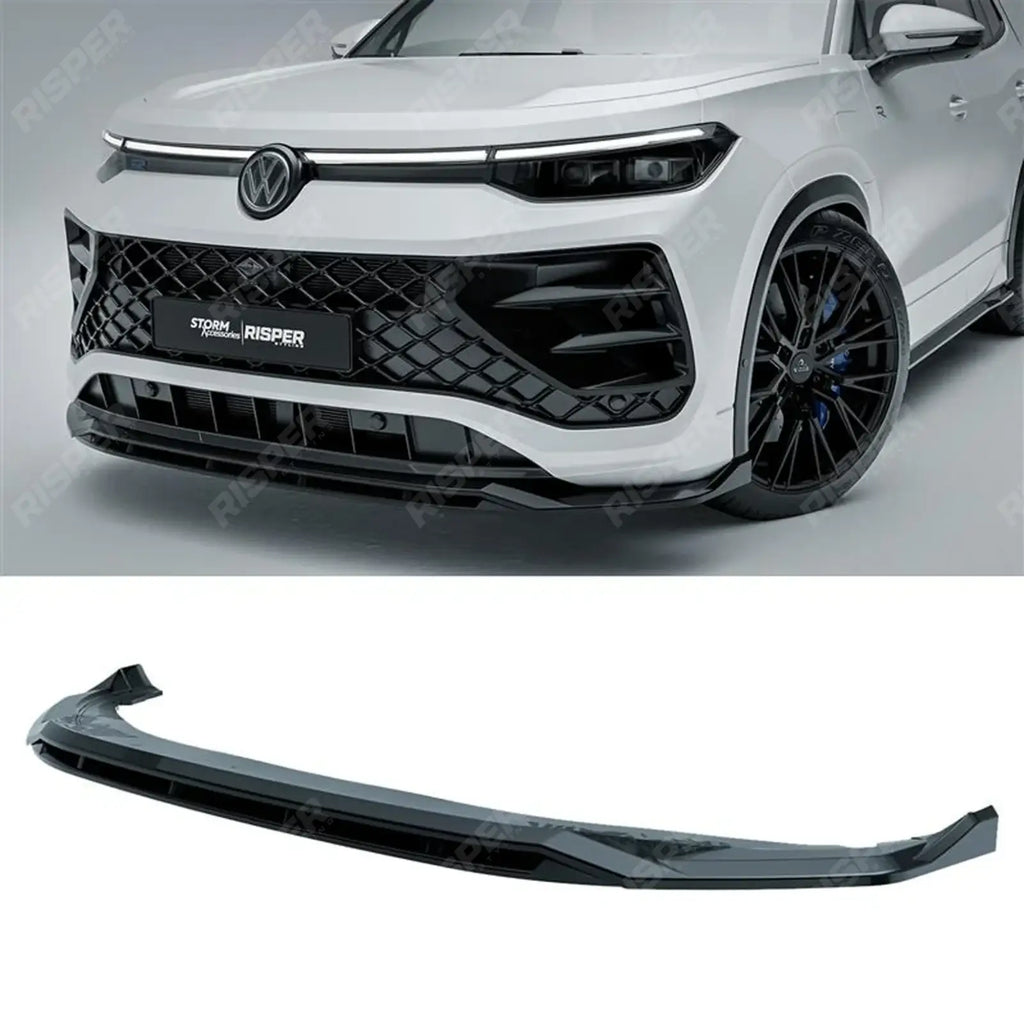 VW Tayron R-Line MK1 2025 On Front Splitter In Gloss Black