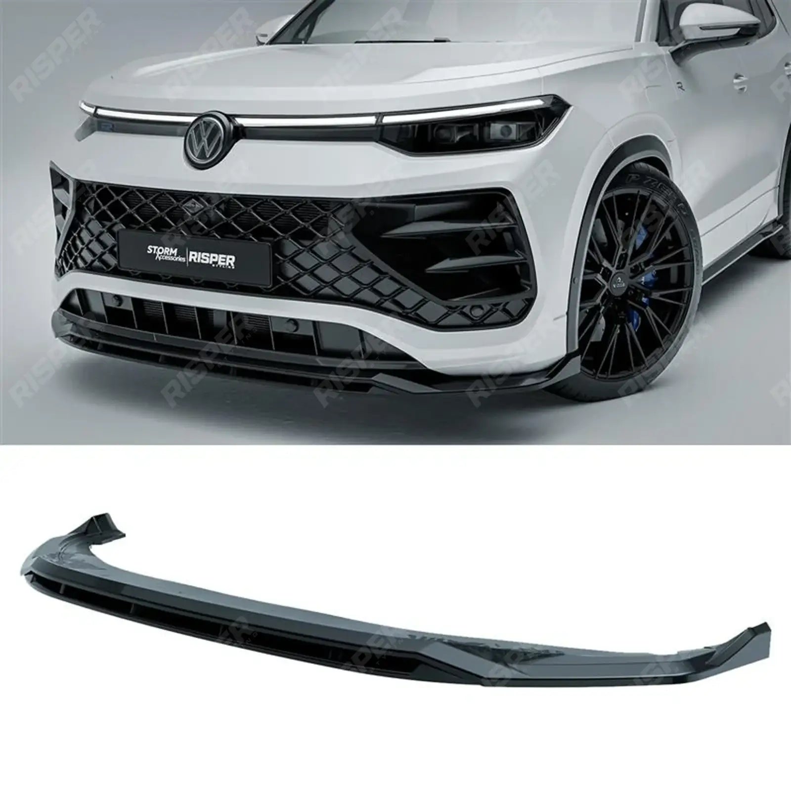 VW Tayron R-Line MK1 2025 On Front Splitter In Gloss Black