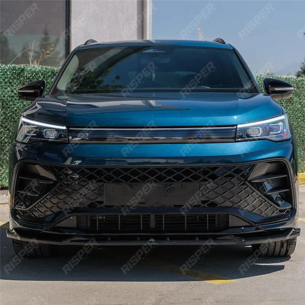 VW Tiguan R-Line MK3 2024 On Front Splitter In Gloss Black