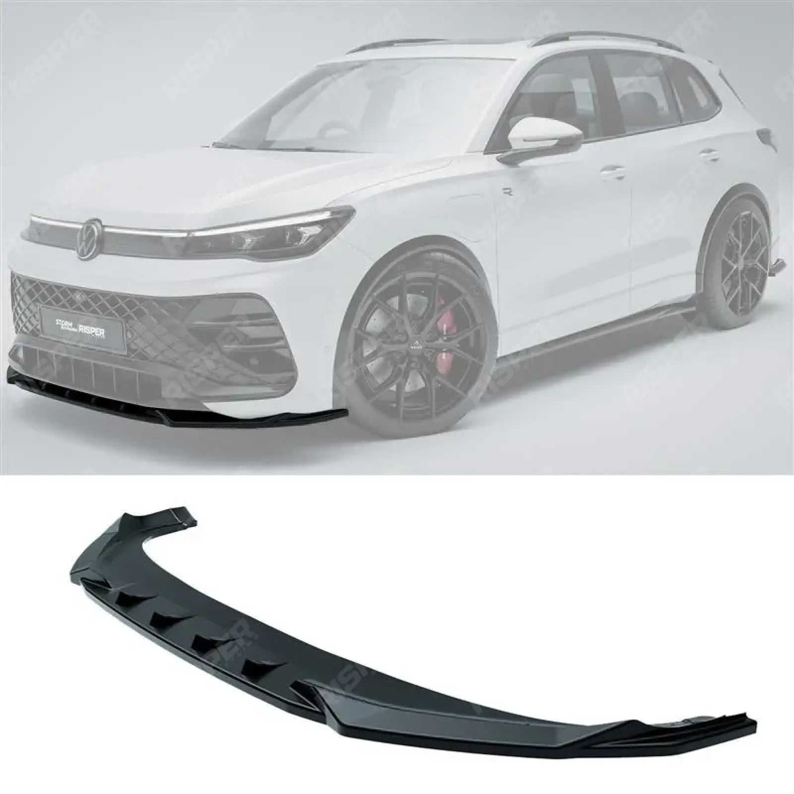 VW Tiguan R-Line MK3 2024 On Front Splitter In Gloss Black