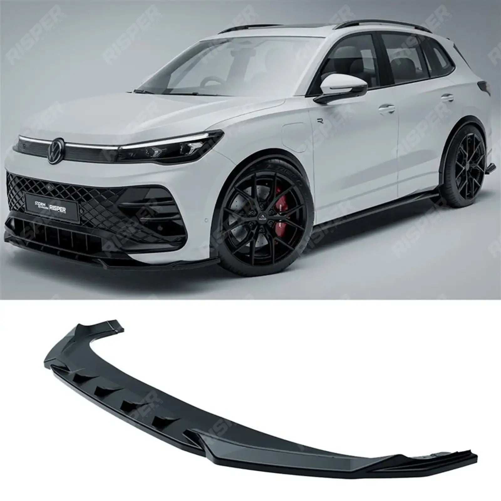 VW Tiguan R-Line MK3 2024 On Front Splitter In Gloss Black