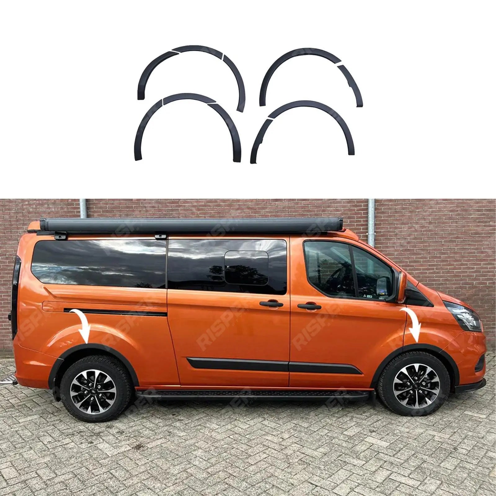 Wheel Arch Trims (10pcs) Matte Black For Ford Transit Custom Mk1 Facelift 2018 - 2024