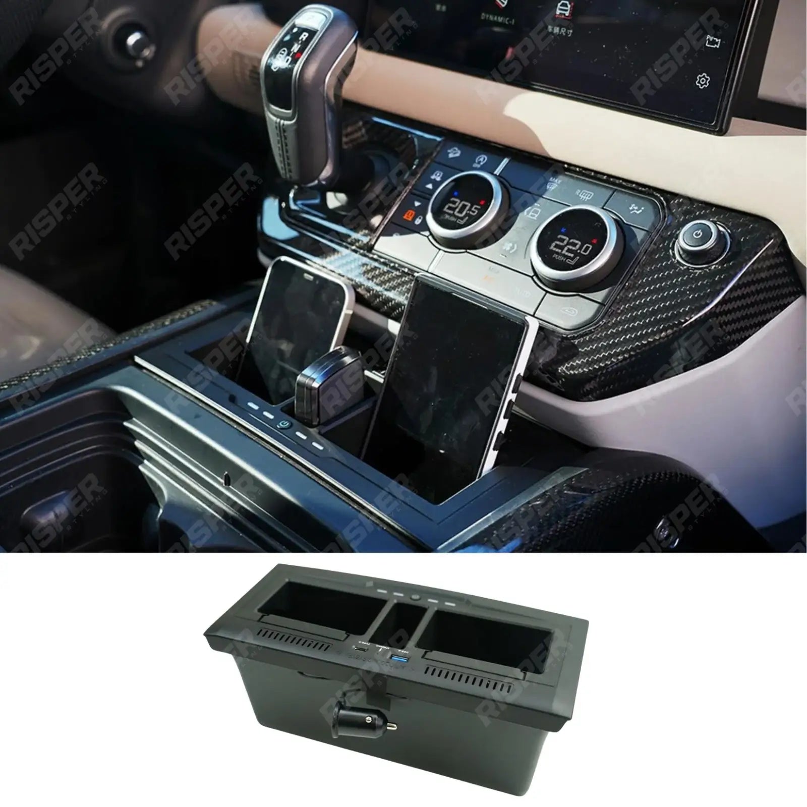 Wireless Charging Box For Land Rover Defender L663 90 / 110 / 130 2020 Onward
