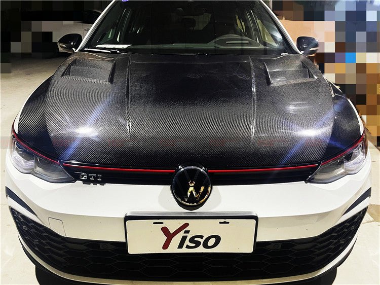 YISO - VOLKSWAGEN GOLF MK8 CARBON FIBRE BONNET HOOD V2