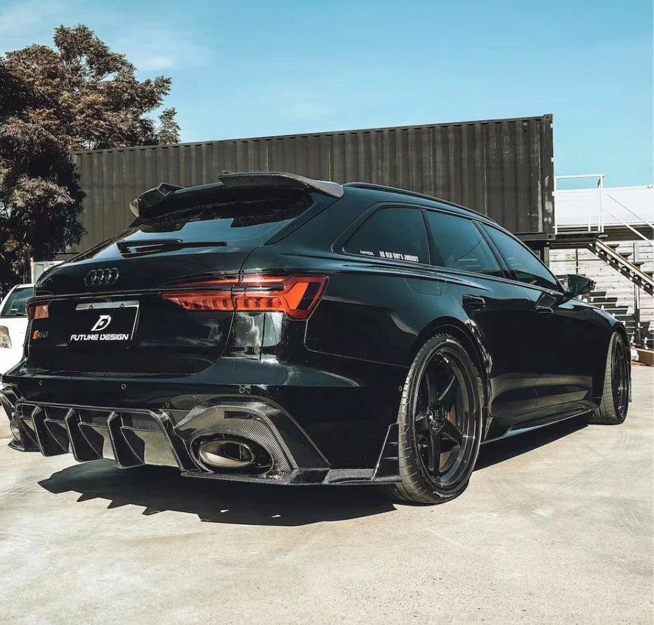 FUTURE DESIGN - AUDI RS6 RS7 C8 CARBON FIBRE REAR DIFFUSER & WINGLET ...