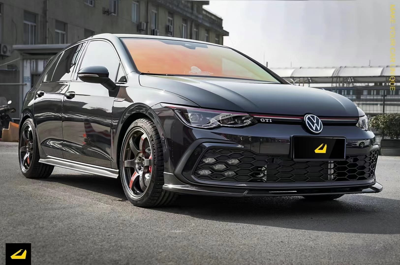 BCTXE - VOLKSWAGEN GOLF MK8 CARBON FIBRE FRONT LIP - Mod Central