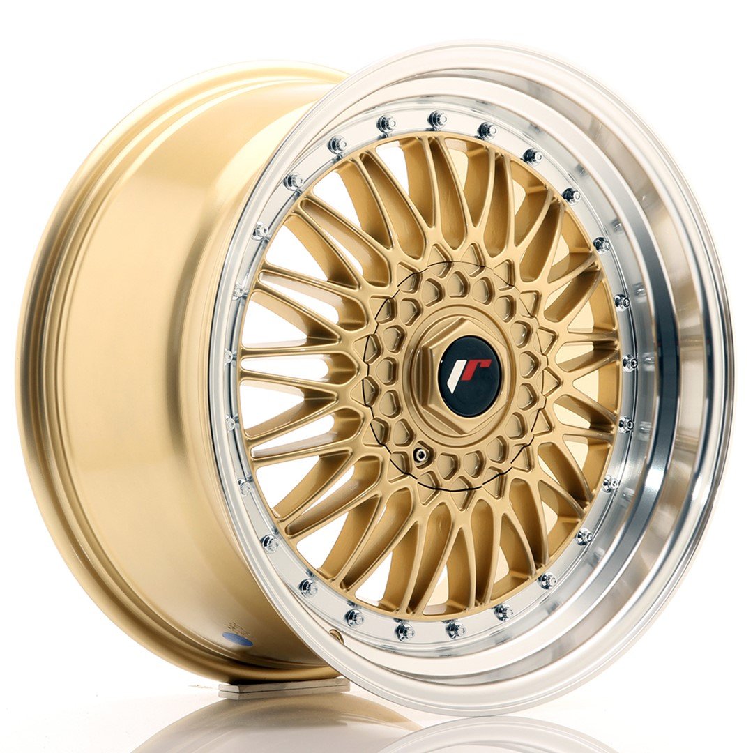 JR Wheels JR9 18x9 ET20-40 BLANK Gold w/Machined Lip - Mod Central